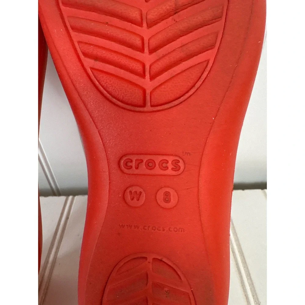 Crocs Sienna Flat Women Size 8 Red Orange Slip - On Shoes